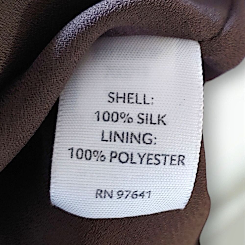 j.jill 100% Silk Dress Womens 8P Petites Medium Brown Midi Short Sleeve - Picture 8 of 10